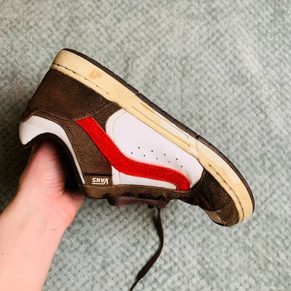 VANS vtg retro brown/red laceup skate sneakers mens sz7ns - Picture 8 of 15